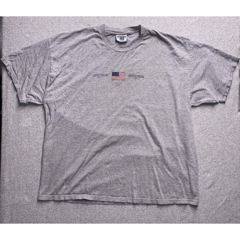 Vintage Lee Martha's Vineyard Heather Gray T-Shirt Men’s 2XL Made In USA